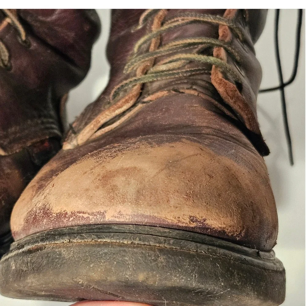 Red Wing 608 Work Boots Mens 13 Brown Leather 8 Inch Lace Up EH Made in USA